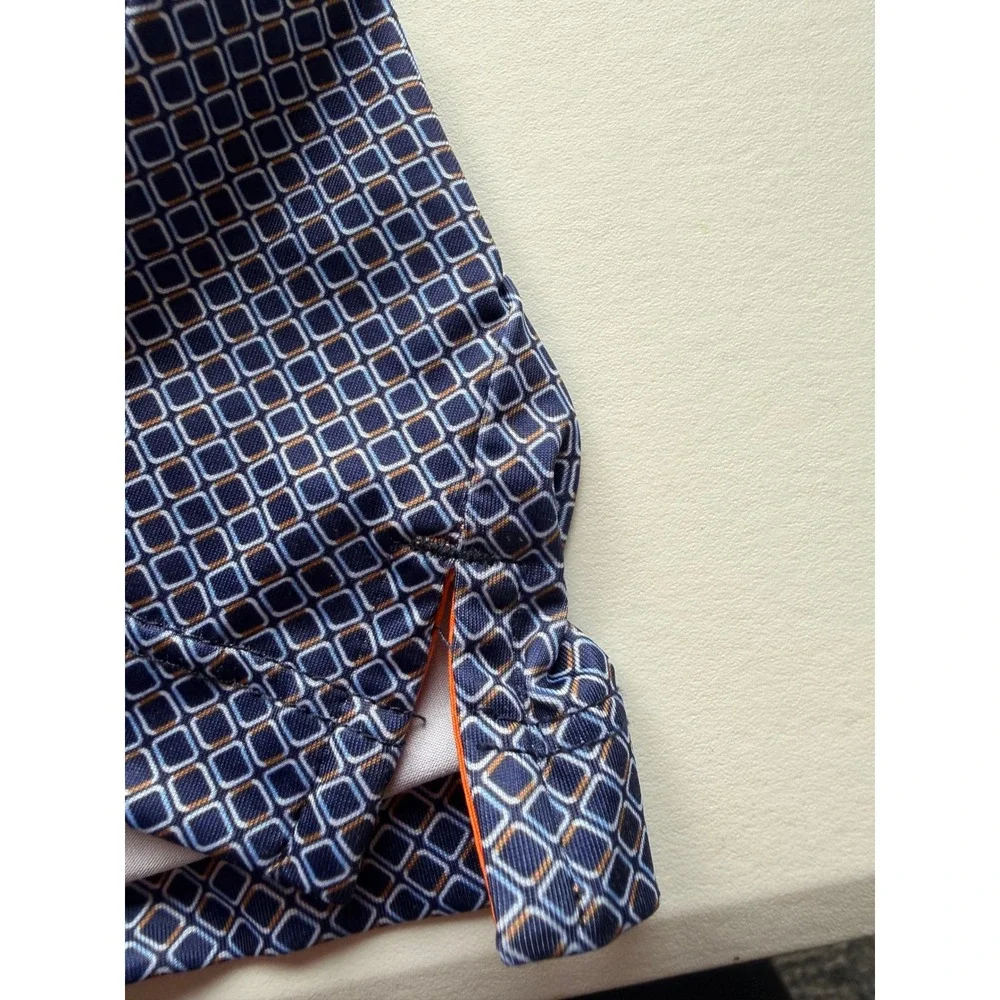 Maelreg Geometric Print Polo‎ XL Blue Performance Golf Shirt Dadcore GolfCore